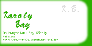 karoly bay business card